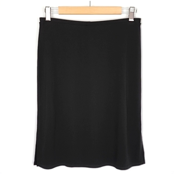 Banana Republic Black Knee-Length  Lightweight Stretch Side Slits Skirt Sz Small - Picture 2 of 10